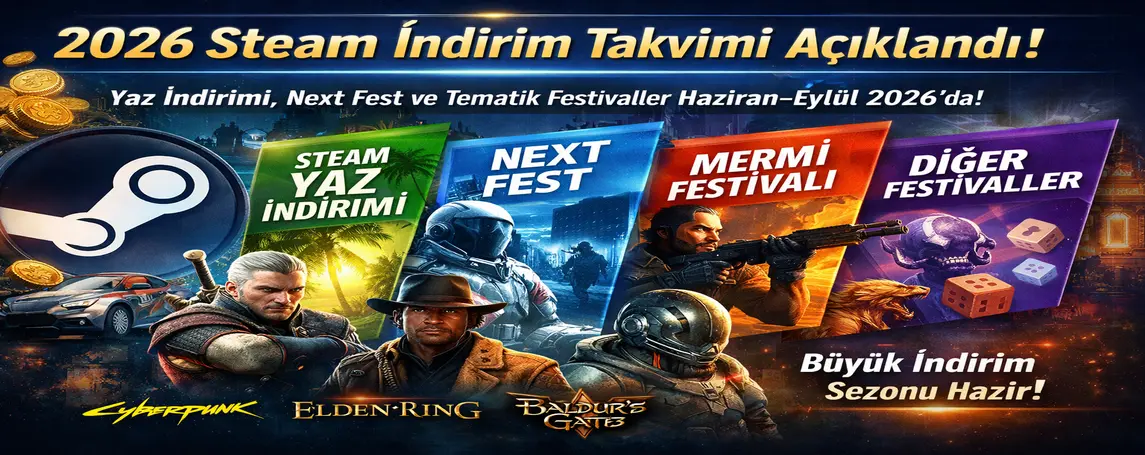 2026 Steam İndirim Takvimi Açıklandı: Yaz İndirimi, Next Fest ve Yeni Festivaller Tarih Aralığıyla Netleşti