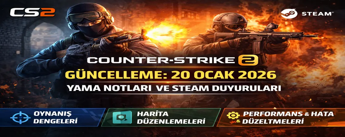 Counter-Strike 2 Güncellendi:  Ocak 2026 CS2 Yama Notları ve Steam Duyurularının Tüm Detayları