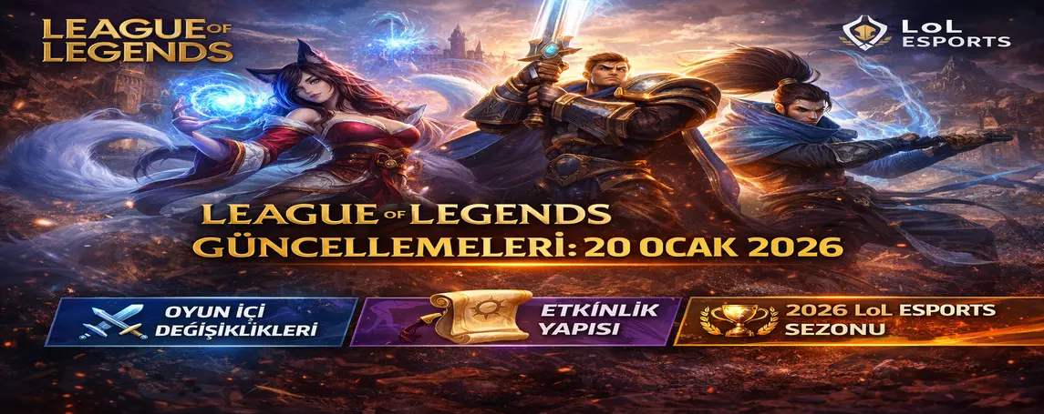 League of Legends Güncellemeleri (20 Ocak 2026): Oyun İçi Değişiklikler, Etkinlik Yapısı ve 2026 LoL Esports Sezonunun Tüm Detayları