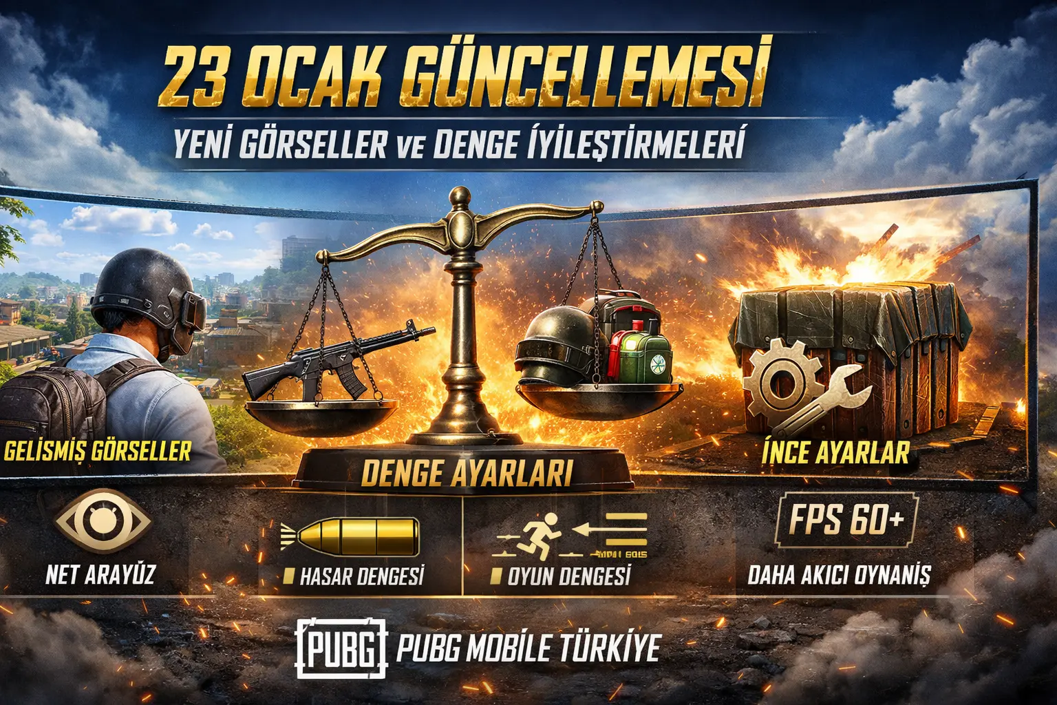 PUBG MOBILE Türkiye’den 23 Ocak Güncelleme Paylaşımı: Görsel Durumlar ve Denge İyileştirmelerine İşaret