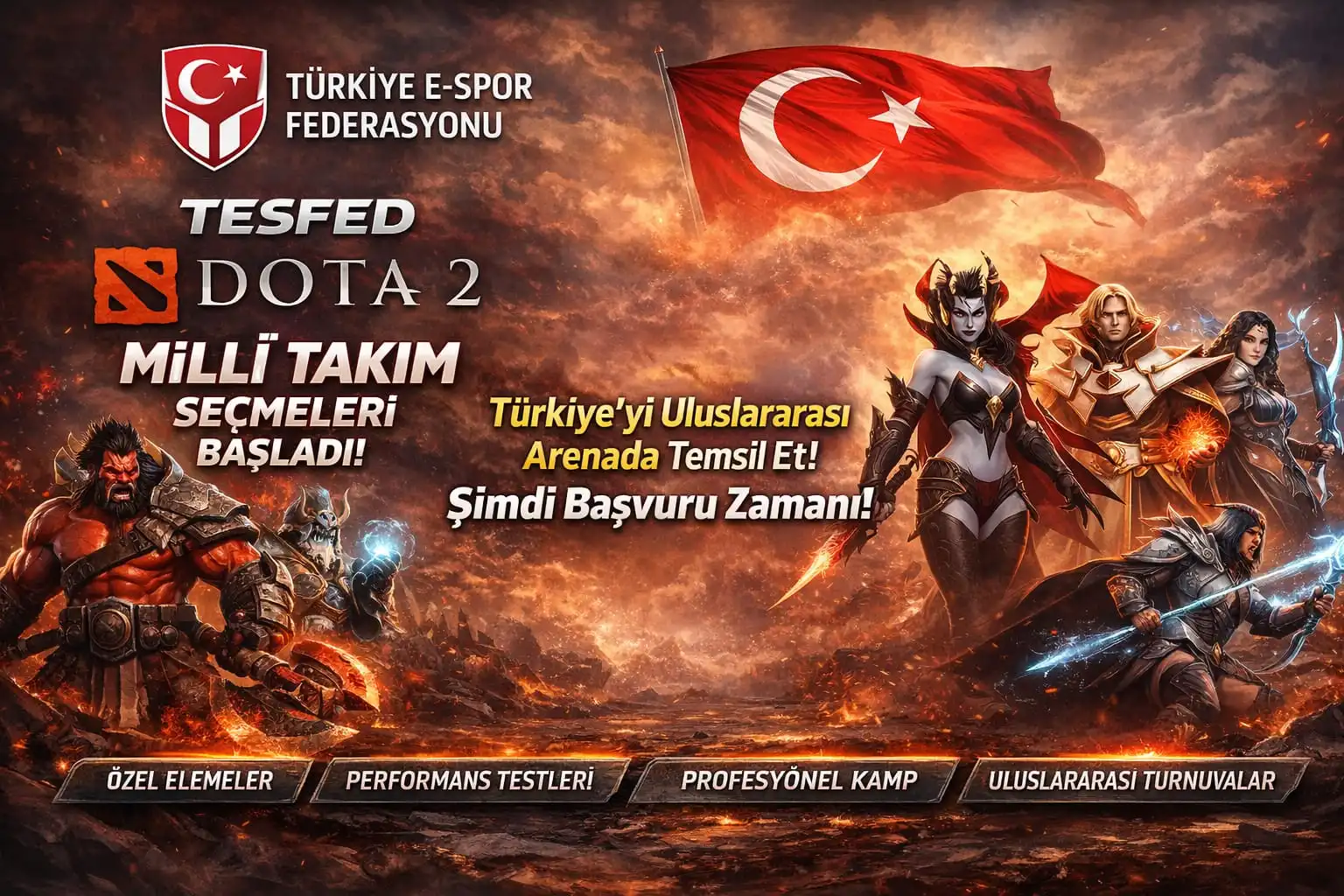 TESFED Dota 2 Milli Takım Seçmeleri Başladı: Başvuru Süreci, Kriterler ve Tüm Detaylar
