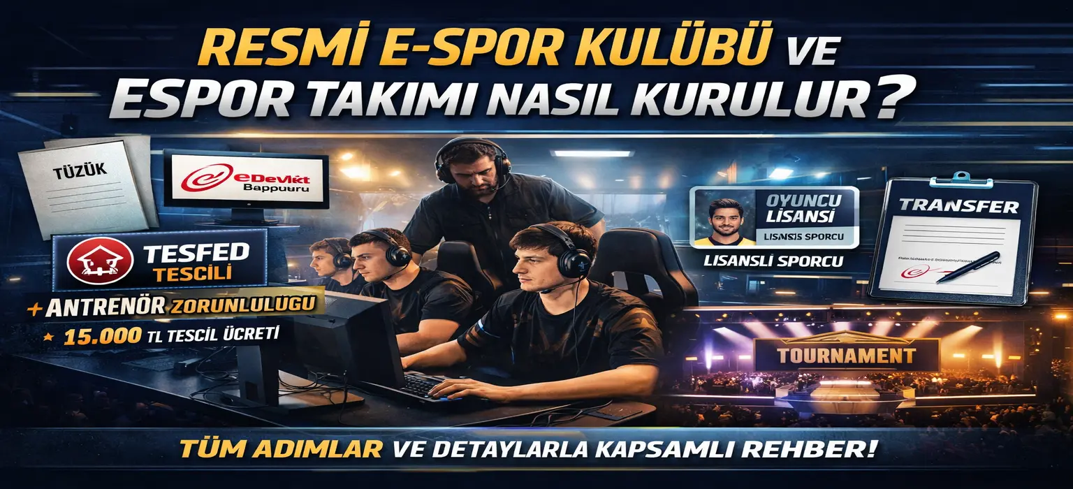 Türkiye’de Resmi E-Spor Kulübü ve Takımı Kurma Rehberi (2026): Kulüp Tescili, TESFED Branş Tescili, Antrenör Zorunluluğu, Oyuncu Lisansları ve Operasyonun Tüm Detayları